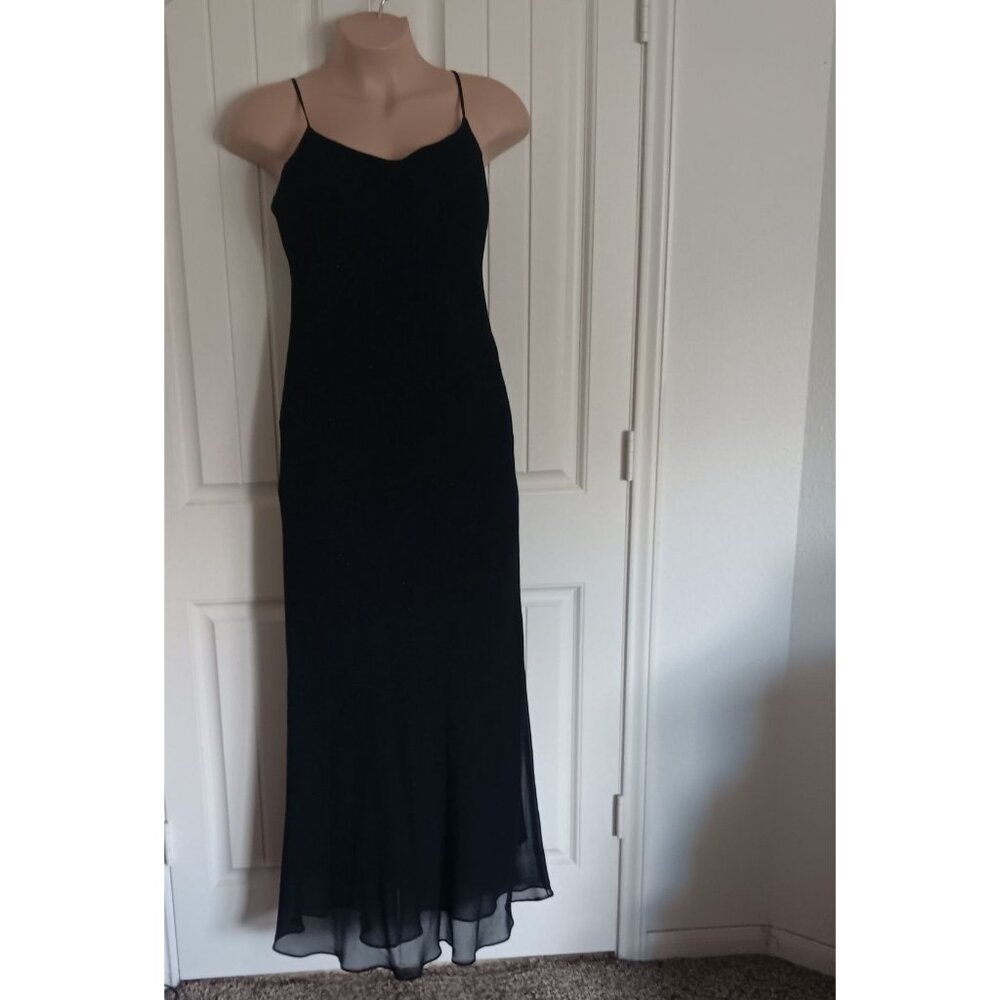 Vintage Dollar Black Sleeveless Maxi Dress 2X Large Polyester Viscose
